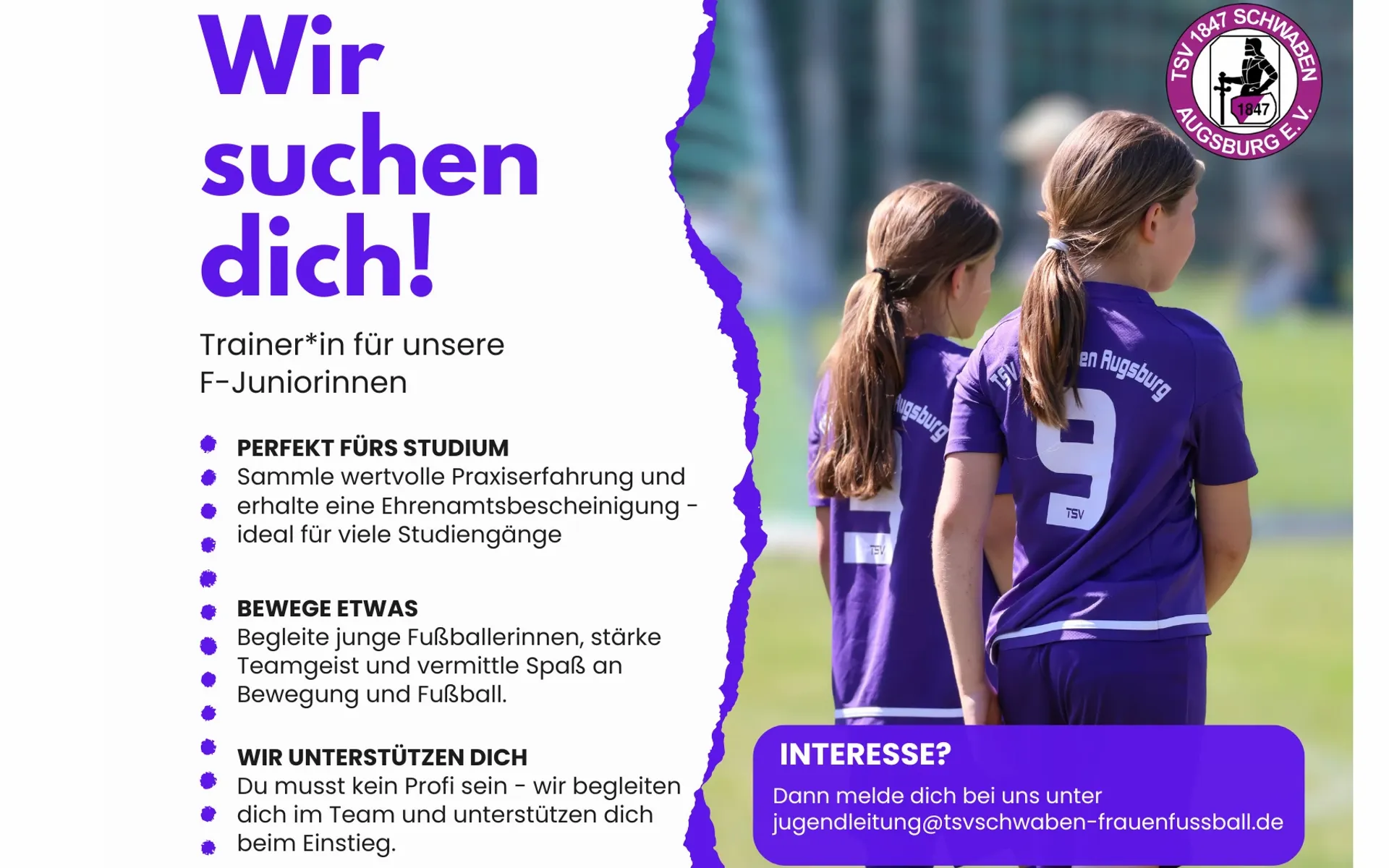 Trainer*in für unsere F-Juniorinnen gesucht
