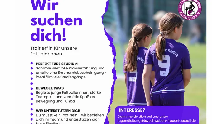 Trainer*in für unsere F-Juniorinnen gesucht